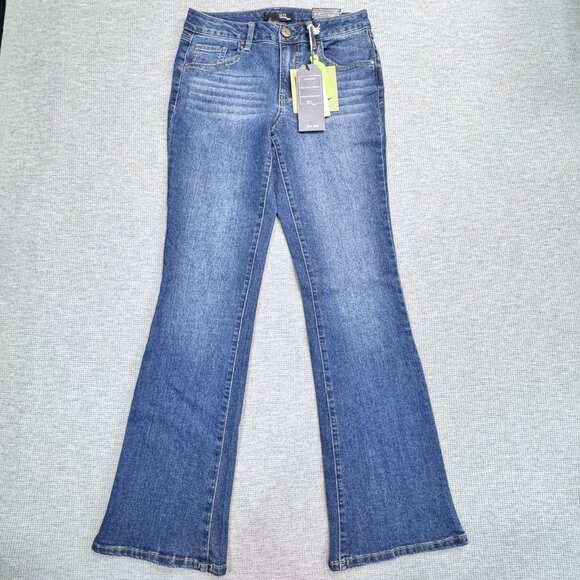 1822 Denim Womens Blue Slim Bootcut Jeans Size 6 Stretch Mid Rise 5 Pockets NWT - Picture 1 of 16